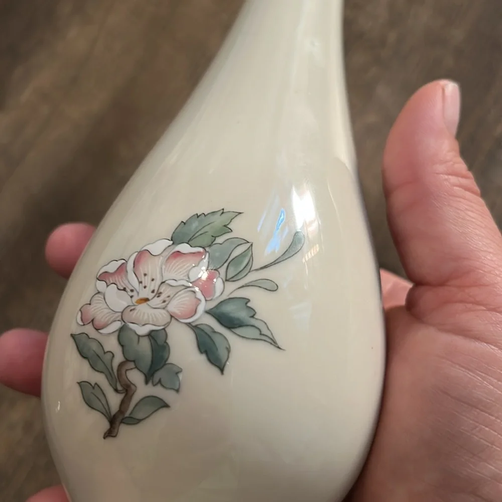 Lenox Serenade‎ Bud Vase Spring Cherry Blossom Bird Fruit 24k Gold Trim Flowers